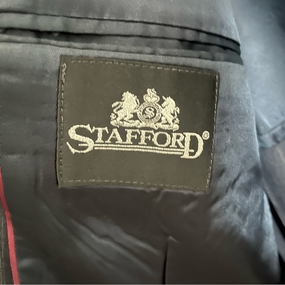 Men’s Vintage Stafford Gray Pinstripe Suit Jacket Sport Coat Size 48 XL - Picture 4 of 8